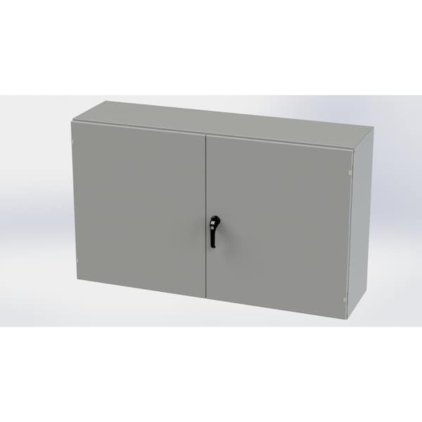 3 Point Latch with Padlock Handle Electrical Enclosures, 36 in H, 16 in D, 60 in W, NEMA 3R, 12, 13
